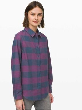 LULULEMON | Full Day Ahead Plaid Button Up Shirt